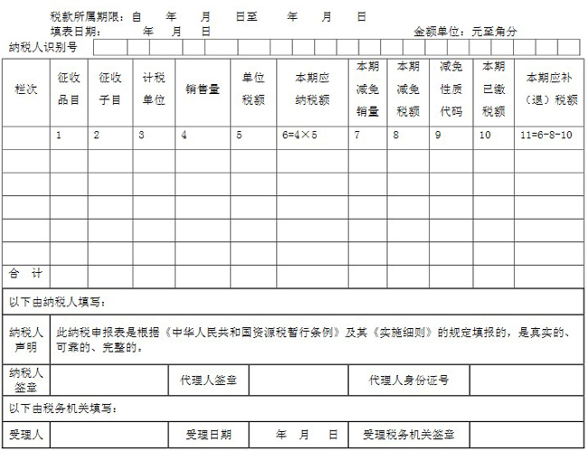 公告2014年第62号：国家税务总局关于修订《资源税纳税申报表》的公告