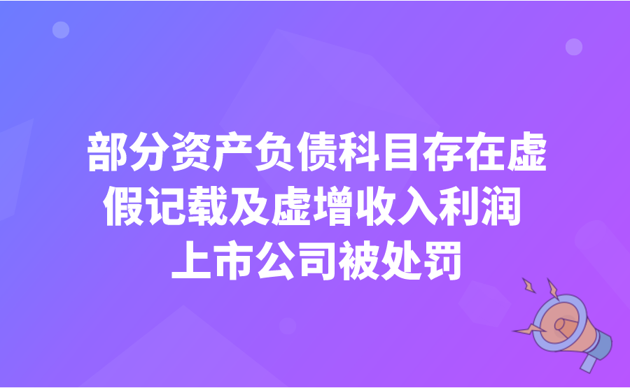 部分资产负债科目存在虚假记载及虚增收入利润 上市公司被处罚