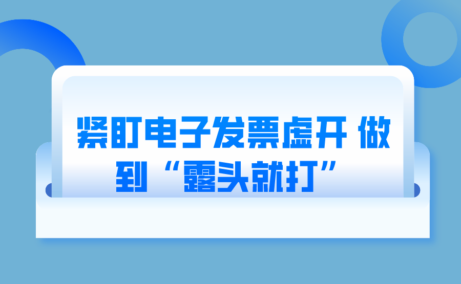 紧盯电子发票虚开 做到“露头就打”