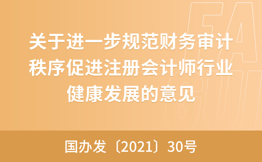 国务院办公厅关于进一步规范财务审计秩序促进注册会计师行业健康发展的意见