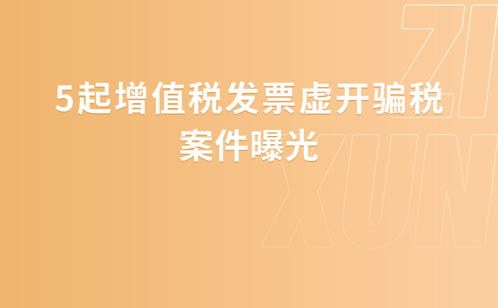 5起增值税发票虚开骗税案件曝光